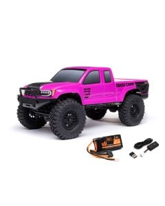 Axial 1/24 SCX24 Base Camp 4WD Rock Crawler Brushed RTR with Battery and Charger - Pink