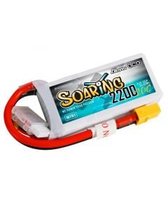 3S 11.1V 2200mAh 20C Mini Gens Ace Soaring LiPo Battery (XT60) - Gens Ace - O-G3S2200-20X6