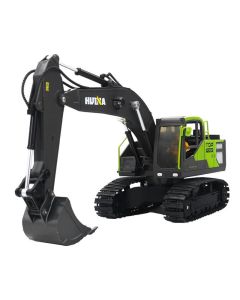 Huina 2.4g 11ch Rc Excavator Green 680deg Turntable W/smoke