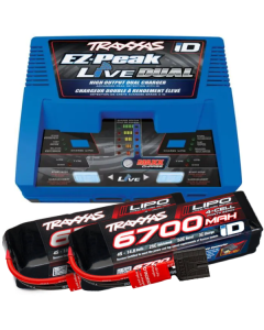 Traxxas iD Charger and Battery Bundle with 1x EZ-Peak Live Dual Charger and 2x 4S 6700mAh LiPo Batteries - Traxxas - TRX2997T
