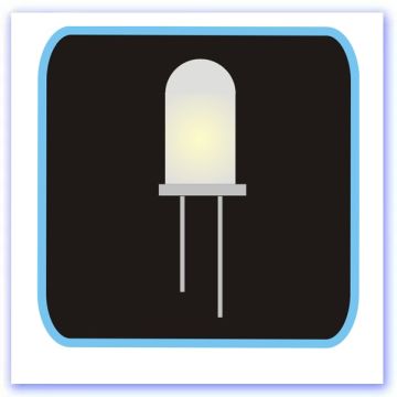 LED white diffused 5mm 1200mcd