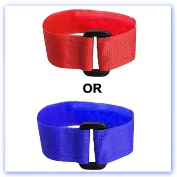 Hook and Loop Battery Straps (Blue or Red)