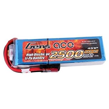 Gens ace 2500mAh 7.4V 25C 2S1P Lipo Battery Pack B-25C-2500-2S1P