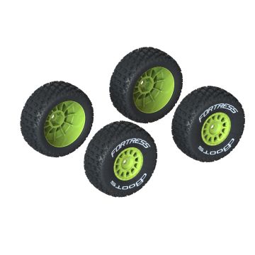arrma dBoots 'FORTRESS' Tire Set Glued, Yellow (2 Pairs)