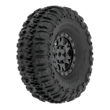 1/24 Trencher Fr/Rr 1.0" Tires Mounted 7mm Black Impulse (4) G-PRO10209-10