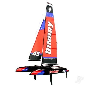 Binary 400mm Mini Catamaran Sailboat 2.4GHz RTR, Red JOY8807R