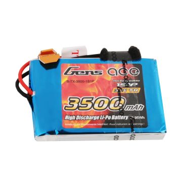 Gens Ace LiPo 1S 3.7V 3500mAh Tx with JR O-G1S3500-RX