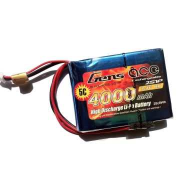 Gens Ace LiPo 2S 7.4V 4000mAh TX/Rx with JST-EHR O-G2S4000-EH