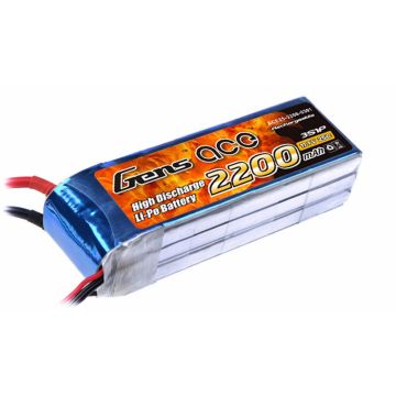 3S 2200mAh 11.1v 25C Gensace Lipo with XT60 O-G3S2200-25X6