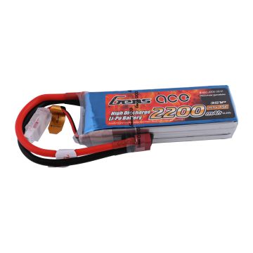 3S 2200mAh 11.1v 45C Gensace Lipo with T-Type O-G3S2200-45T