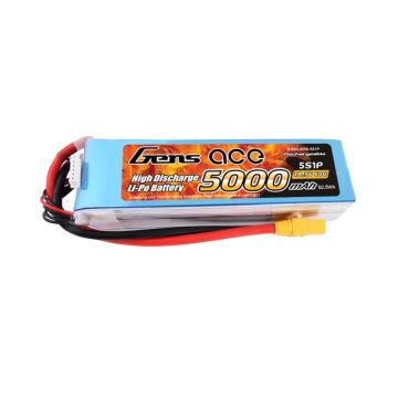 Gens Ace LiPo 5S 18.5V 5000mAh 60C with XT90 O-G5S5000-60X9
