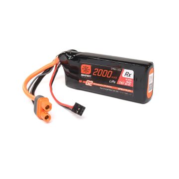 Spektrum 7.4V 2000mAh 2S 15C Smart G2 Receiver LiPo Battery: IC3