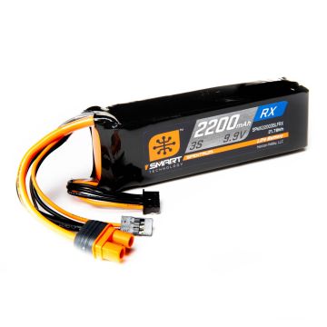 3S 2200mAh 9.9V IC3 Spektrum Smart LiFe ECU Receiver Battery O-SPMX22003SLFRX