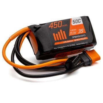 Spektrum 11.1V 450mAh 3S 50C LiPo Battery: IC2 O-SPMX4503SIC2