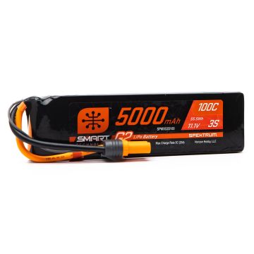 Spektrum 11.1V 5000mAh 3S 100C Smart G2 LiPo Battery IC5 O-SPMX53S100