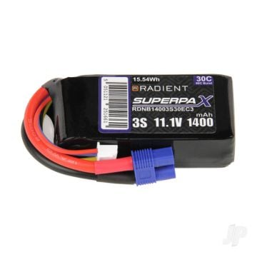 3S 1400mAh 11.1V 30C EC3 Radient LiPo RDNB14003S30EC3