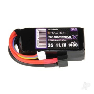 3S 1400mAh 11.1V 30C Deans (HCT)Radient LiPo RDNB14003S30H