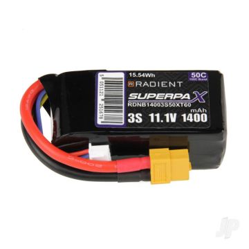 3S 1400mAh 11.1V 50C XT60 Radient LiPo RDNB14003S50XT60