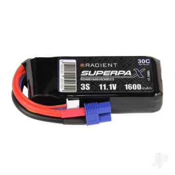 3S 1600mAh 11.1V 30C EC3 Radient LiPo RDNB16003S30EC3
