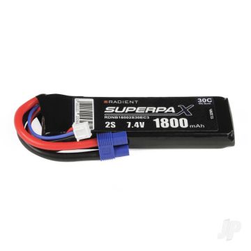 2S 1800mAh 7.4V 30C EC3 Radient LiPo RDNB18002S30EC3