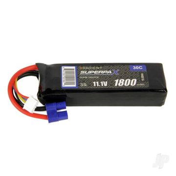 3S 1800mAh 11.1V 30C EC3 Radient LiPo RDNB18003S30