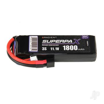 3S 1800mAh 11.1V 30C Deans (HCT) Radient LiPo RDNB18003S30H