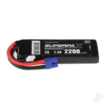 2S 2200mAh 7.4V 30C EC3 Radient LiPo RDNB22002S30EC3