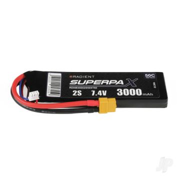 2S 3000mAh 7.4V 50C XT60 Radient LiPo RDNB30002S50XT60