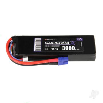3S 3000mAh 11.1V 30C EC3 Radient LiPo RDNB30003S30EC3