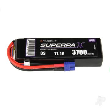 3S 3700mAh 11.1V 30C EC3 Radient LiPo RDNB37003S30EC3