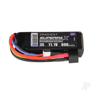 3S 800mAh 11.1V 30C Deans (HCT) Radient LiPo RDNB8003S30H