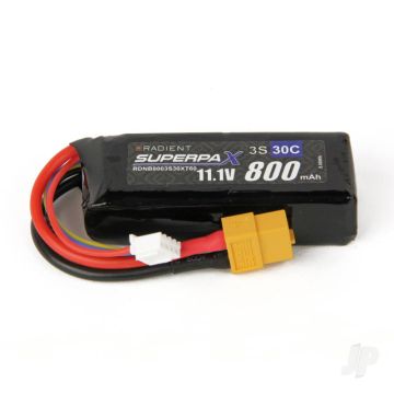 3S 800mAh 11.1V 30C XT60 Radient LiPo RDNB8003S30XT60