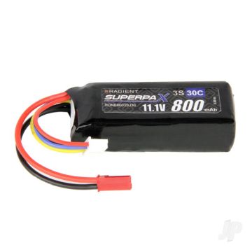 3S 800mAh 11.1V 30C JST Radient LiPo RDNB8003S30JST