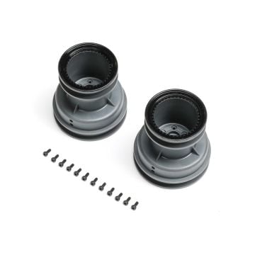 los MT Wheel, Black Beadlock, Light Grey (2): Mini LMT