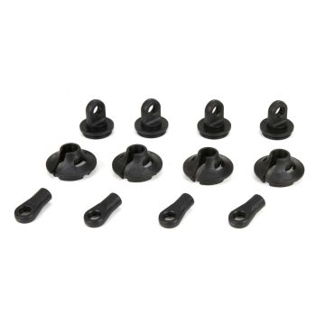 Spring Cups/Clips/Shock Ends (2): 1:5 4wd DB XL Z-LOS253006