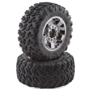 Arrma Bigrock 3s Ragnarok MT Tyre ST Glued (Black Chrome) (2) Z-ARA550053