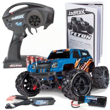LaTrax Teton 1/18 Scale 4 x 4 Monster Truck - Blue X 