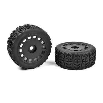 Corally Off-Road 1/8 Truggy Ti, Res Tracer Glued On Black Rims