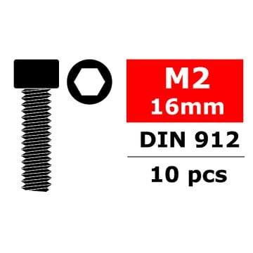 Corally Steel Screws M2 X 16Mm, Hex Socket Head 10 Pcs