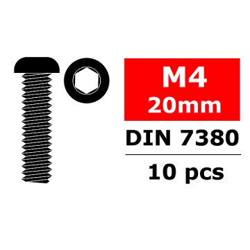 Corally Steel Screws M4 X 20Mm, Hex Button Head 10 Pcs