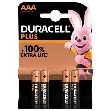 DURACELL Plus Power AA Alkaline Batteries 4 Pack 
