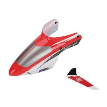 Blade mSR Complete Red Sunset Canopy with Vertical Fin EFLH3019