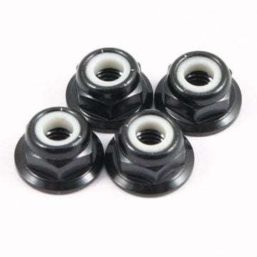 Fastrax M4 Black Flanged Locknuts 4Pcs