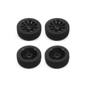 RC Overhaul 1/10 Rally Block 10 Spoke Wheel Set x 4 - Black 