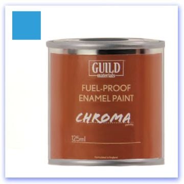 Light Blue Gloss Enamel Fuelproof Paint 125ml Tin Guild Chroma (GLDCHR6205)