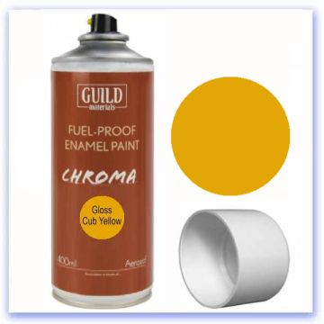 Guild Chroma Spray Paint Cub Yellow Matt Enamel Fuelproof 400ml GLDCHR6502