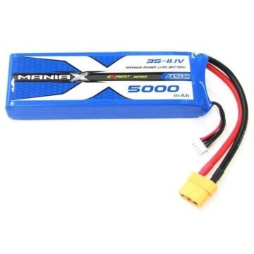 3S 5000mAh 11.1v 45C Maniax Lipo Battery Pack MX5000-3S-45