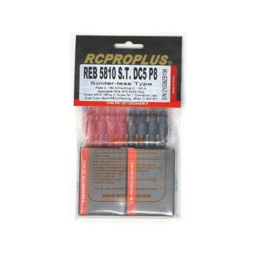 RCPROPLUS PRO 5mm Solderless (8M, 8F, Black/Red Housing)