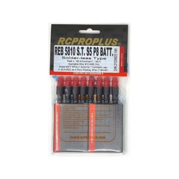 RCPROPLUS PRO S5 5mm Solderless (8M, 8F, Red/Black Housing) Battery Side