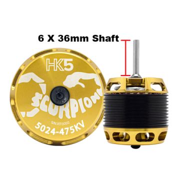 Scorpion Brushless Motor V5 5024-475Kv 6mm x 36mm Shaft SC